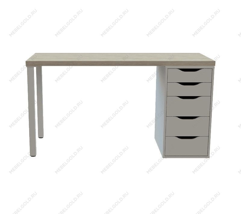 ИНГАР стол письменный ИКЕА / IKEA 1/5Т 120x75x55, дуб беленый/белый | изображение 1