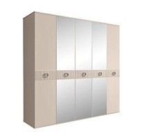 Шкаф 5-ти дв. с зеркалами Bogemia Fillini (Ваниль/Хром) БМШ1/5(Fi)