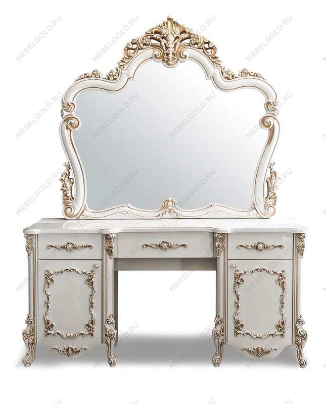 Туалетный столик Флоренция белый перламутр глянец | изображение 1