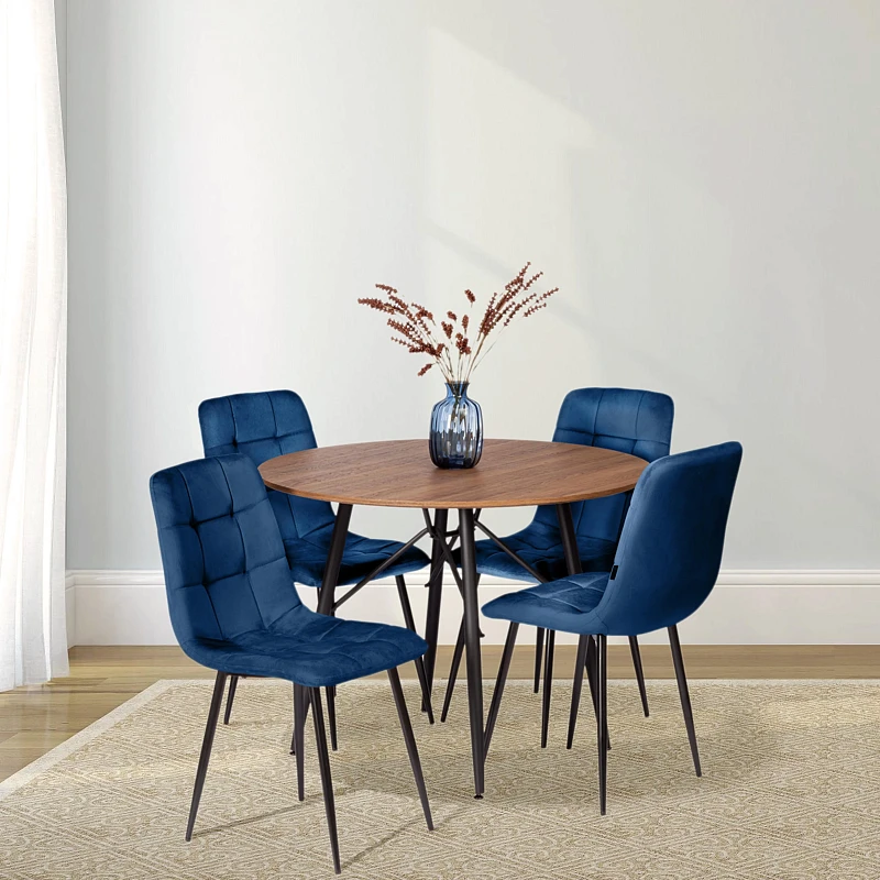 Стул CHILLY (mod. JSC-220), Велюр/металл, 44,5х52,5х88 см, Blue (синий) HLR64 / черный | изображение 10