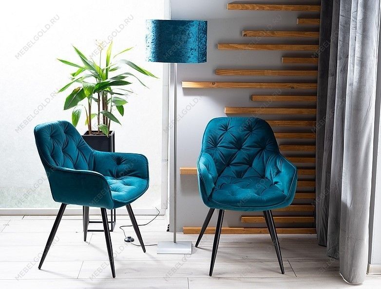 Стул кухонный Signal CHERRY VELVET (бирюзовый/черный) | изображение 2