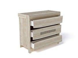 Комод малый, Мале (944*434*834) Дуб галифакс белый, 11204