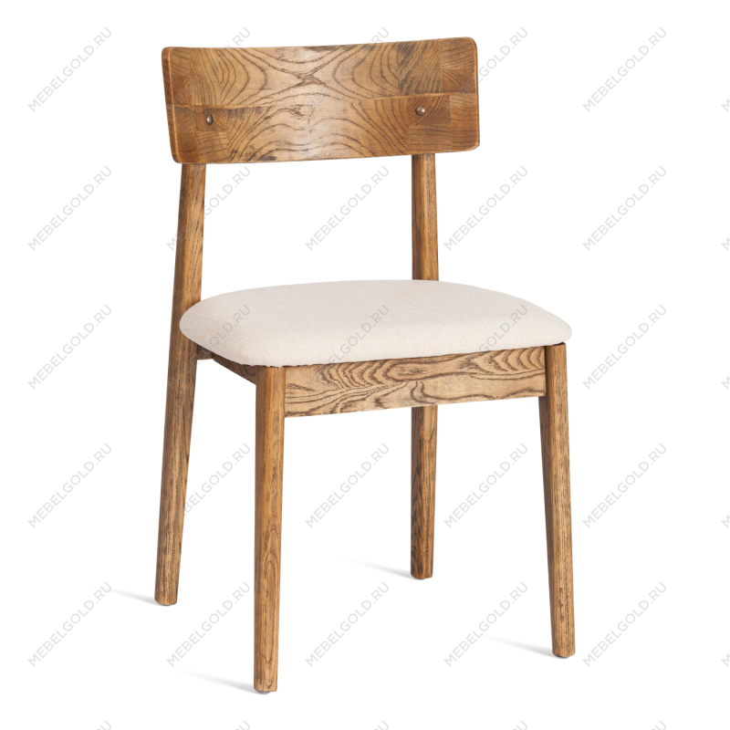 Стул THOR, дерево вяз/ткань лен, груша№3/бежевый лен, 50х48х81,5 см