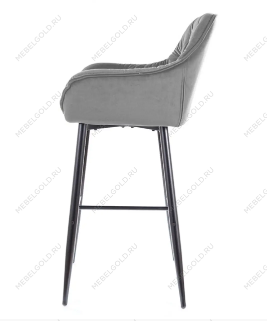 Барный стул Signal CHERRY H-1 VELVET (серый/черный) | изображение 2