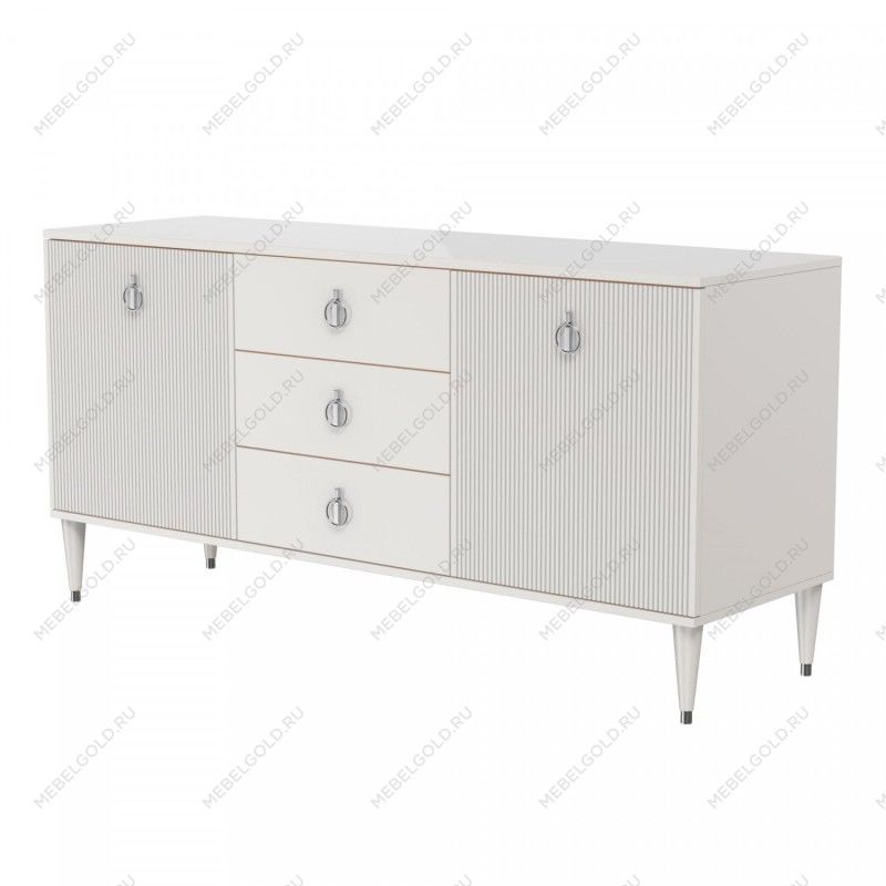 Комод для гостиной 1.6м Римини СОЛО (Бежевый/Серебро) РМКМ-4(s)