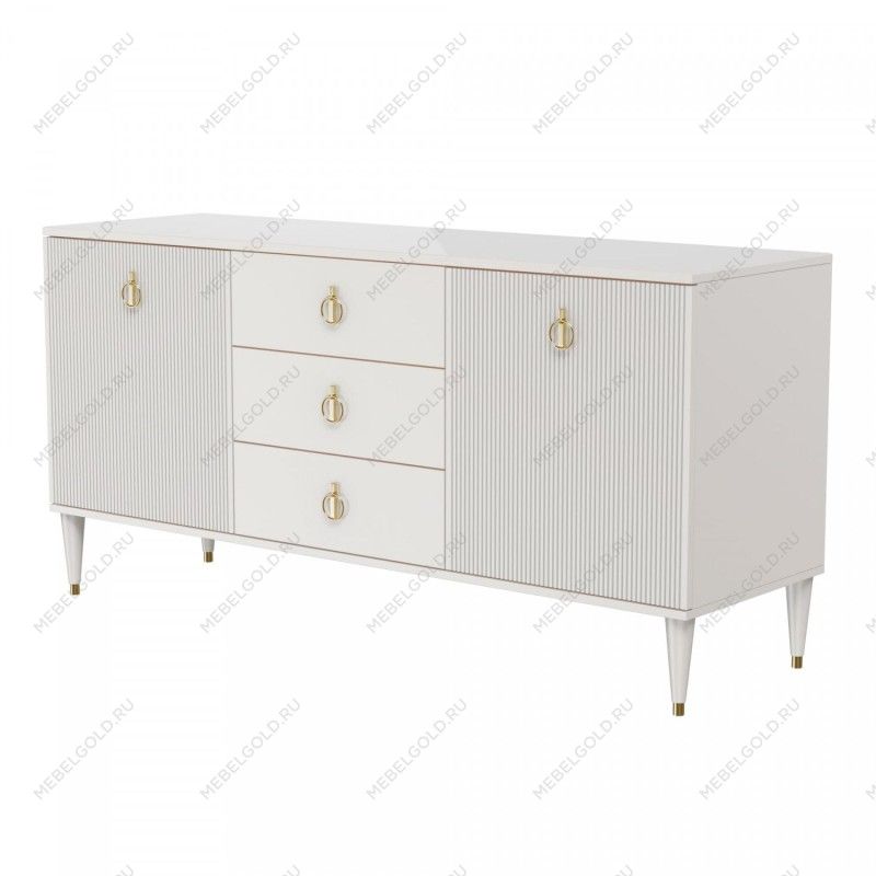Комод для гостиной 1.6м Римини СОЛО (Бежевый/Золото) РМКМ-4(s)