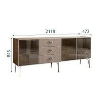 Комод 2.1м Bogemia Woodline Fi (Мокка) (Novabuk/Хром) БМКМ-5[5]