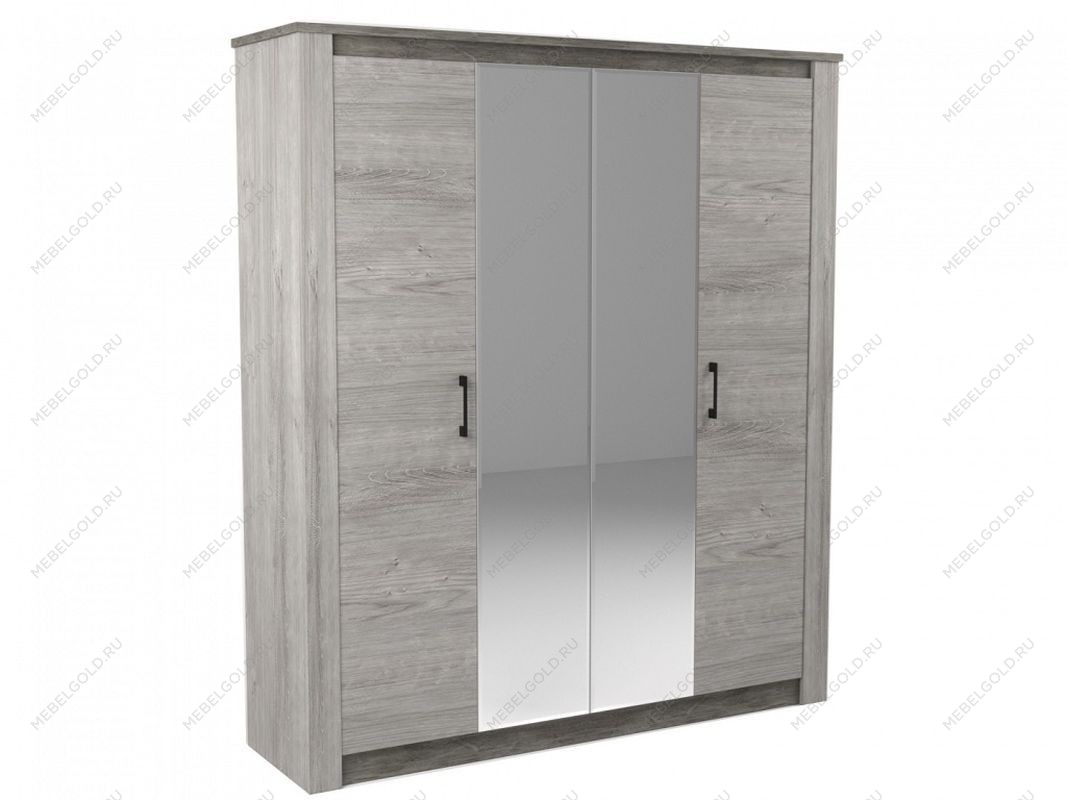 Шкаф 4-х дверный 2300, Денвер (1920*538*2300) Риббек серый, 11726