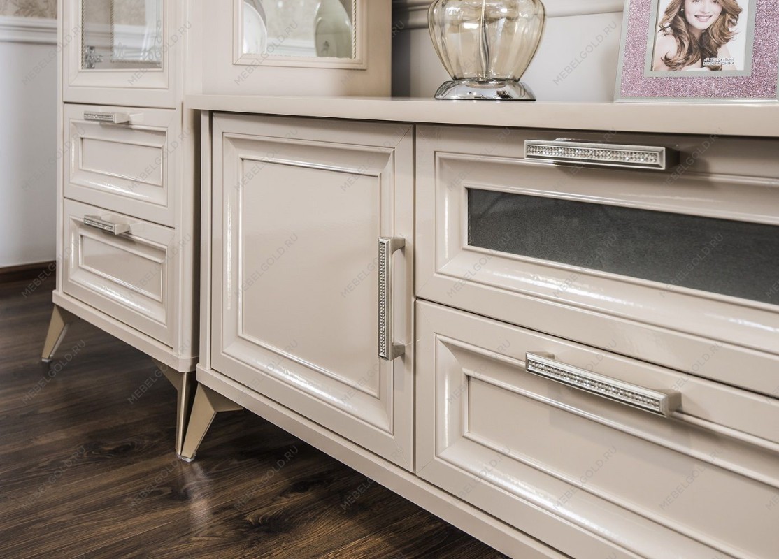 Гостиная Нонна 1+тв+1 бежевый глянец | изображение 4