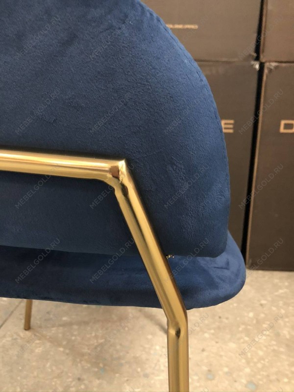 м. Римская - Стул Пиза темно-синий бархат ножки матовое золото | изображение 4