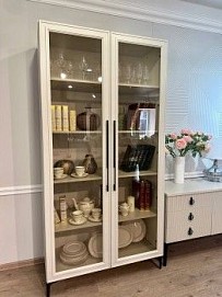 Витрина Стелла 2-ств светло серый камень