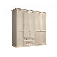 Шкаф 5-и дв. (без зеркал) для платья и белья с выдвижными ящиками Венеция дуб седан ВНШ2/51