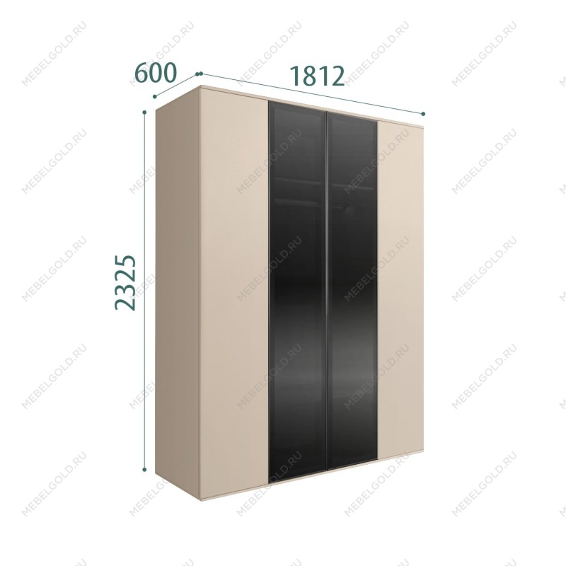 Шкаф 4-х дв. Bogemia Air (Ваниль/Черный) БМШ2/4(2)