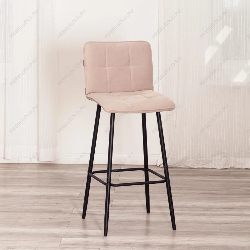Барный стул Bari/Бари, велюр, бежевый, 7, 45х56х110 см | изображение 14
