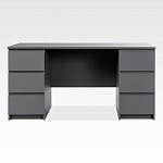 КАСТОР (KULLEN) стол письменный 6 ящиков 151х65 серый | изображение 1