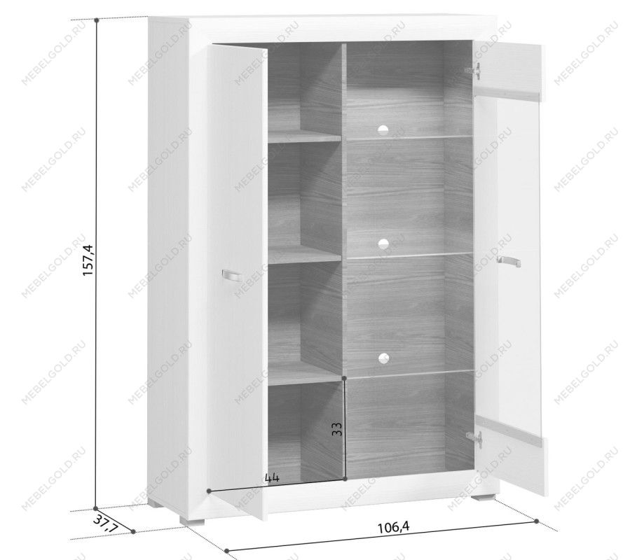 Шкаф с витриной Мальта REG1W1D | изображение 2