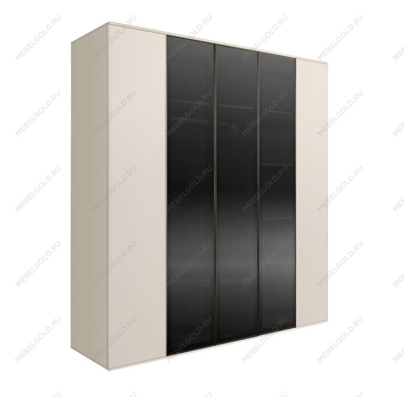 Шкаф 5-ти дв. Bogemia Air (Слоновая кость/Черный) БМШ2/5(3)