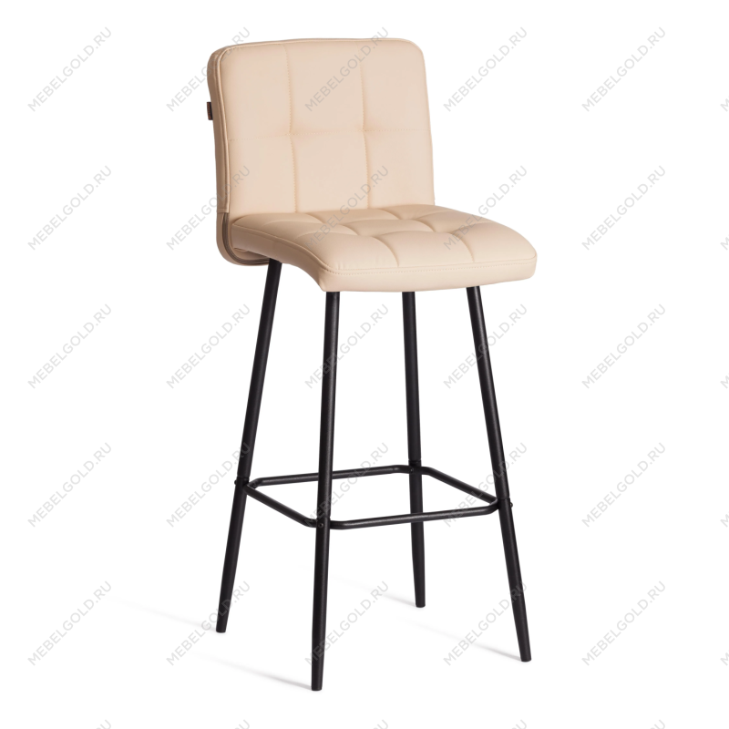 Барный стул Medeo/Медео, экокожа, бежевый, 45х56х113 см