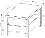 ЛАКК / ЭНКЕЛЬ Журнальный стол ИКЕА / IKEA 82, тамбурат, дуб беленый | изображение 3