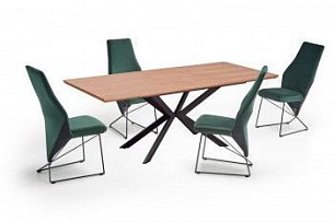 Стол обеденный Halmar LEGARTO 160 раскладной (дуб натуральный/черный)