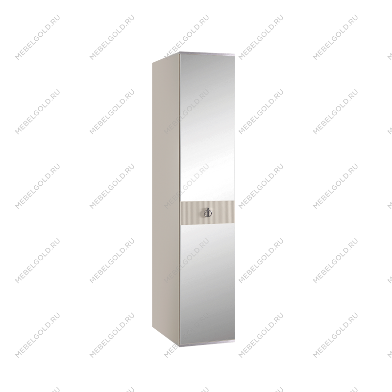 Шкаф 1-но дверный с зеркалом Римини СОЛО (Слоновая кость/Серебро) РМШ1/1(s)