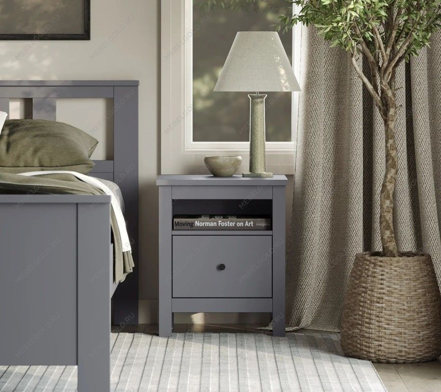 САГА тумба прикроватная серая | изображение 5