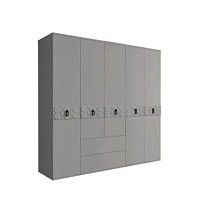 Шкаф 5-ти дверный с ящиками, Bogemia Farfalle (Серый/Черный) БМШ2/51(Fa)