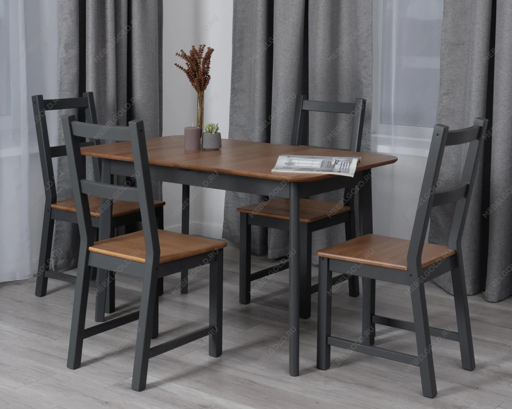 Стул Соната/Sonata chair, массив сосны, 41х50х95 см, антик /графит | изображение 10