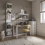 ИНГАР стол письменный ИКЕА / IKEA 1/ТТ 120x75x55, дуб беленый/белый | изображение 4