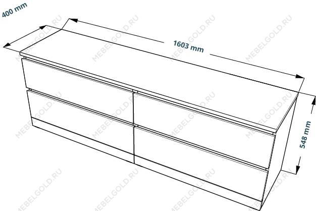 МАЛЬМ / VARMA Комод ИКЕА / IKEA 4D 160х54х40, серый | изображение 3