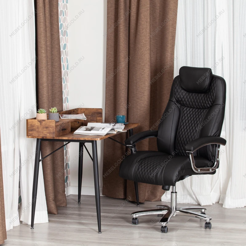 Кресло Trust (max), кож/зам, черный/черный стеганный/черный, 36-6/36-6/36-6/06 | изображение 16