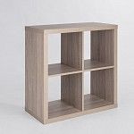 КАЛЛАКС / ФОРА Стеллаж ИКЕА / IKEA 4, квадратной формы с четырьми открытыми ячейками, тамбурат, дуб беленый | изображение 1