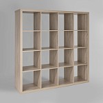 КАЛЛАКС / ФОРА Стеллаж ИКЕА / IKEA 16, широкий стеллаж с открытыми ячейками, тамбурат, дуб беленый | изображение 1