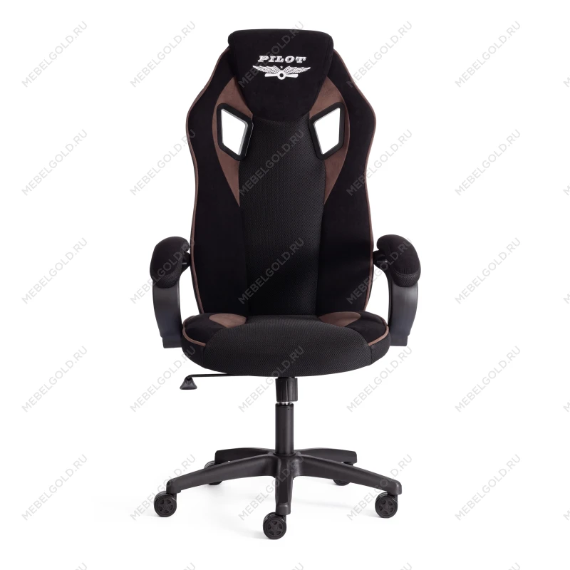 Кресло PILOT (24), флок/ткань, черный/черный/коричневый, 35/TW-11/6 | изображение 4