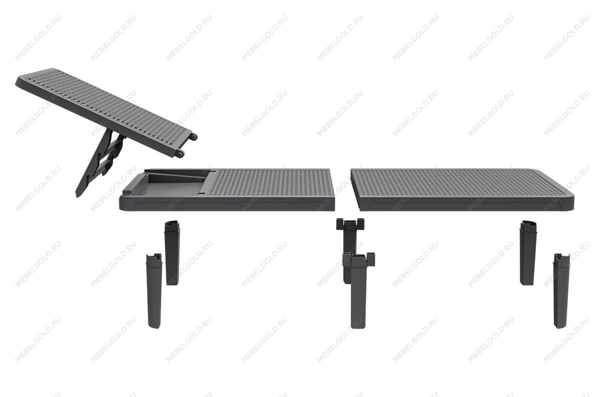 Шезлонг Tweet compact с матрасом, серый | изображение 1