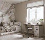 ИНГАР стол письменный ИКЕА / IKEA 1/5Т 120x75x55, дуб беленый/белый | изображение 3