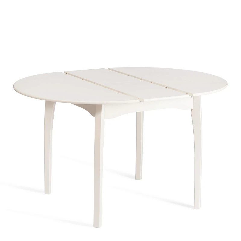 Стол DIAMANTE круглый, бук, мдф, шпон дуба, 100 х 100+30 х 75 см, Ivory white | изображение 3
