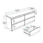 КАСТОР (KULLEN) тумба 4 ящика серая | изображение 2