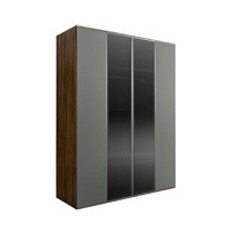 Шкаф 4-х дв. Bogemia Woodline Air (Серый/Серебро) БМШ2/42(2)