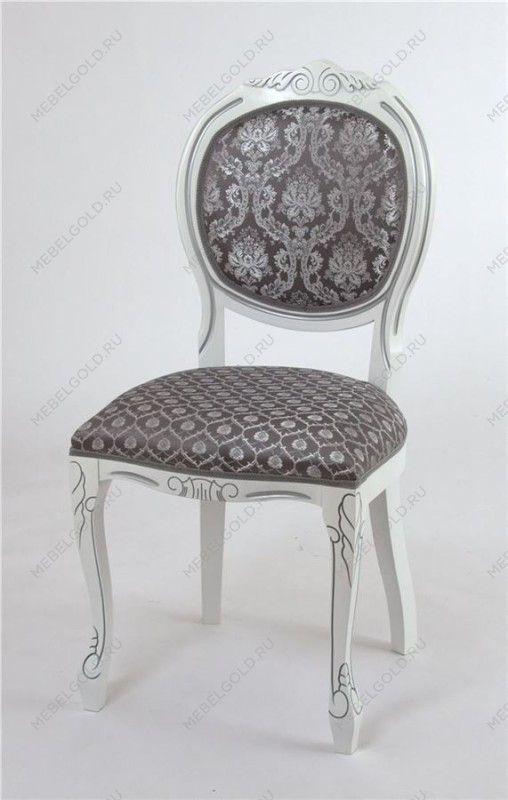 Стул Милорд №12 (Белый + патина серебро/ткань Yara 149/1; Yara diamond 149/1)