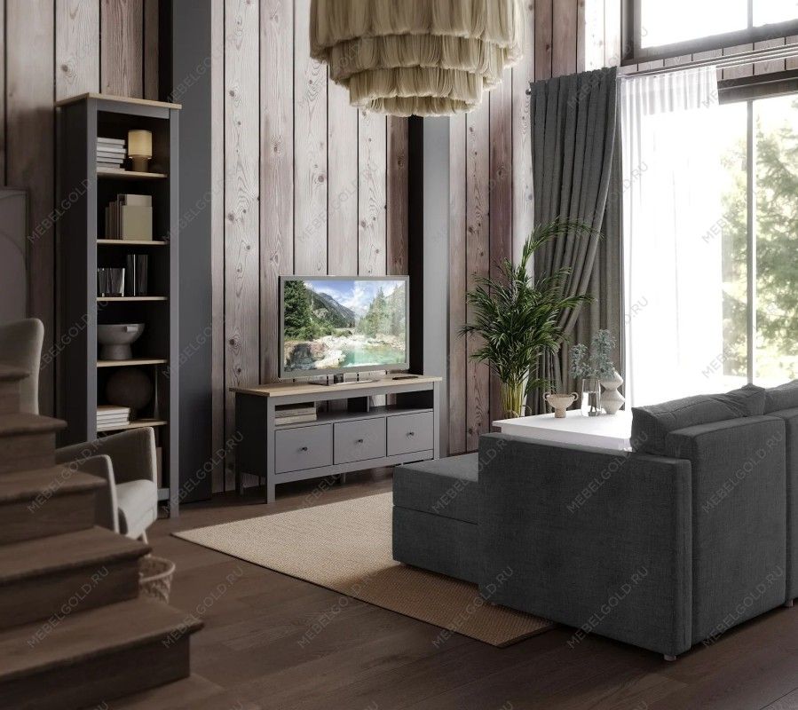 САГА тумба 3 ящика серая/ясень | изображение 6