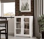 БРИМНЭС / СИРИУС тумба ИКЕА / IKEA 2 двери со стеклом 78х95 белая | изображение 4