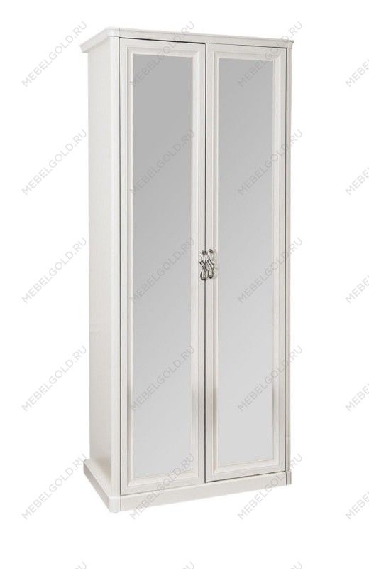 Шкаф Мишель 2-дверный с зеркалом белый матовый