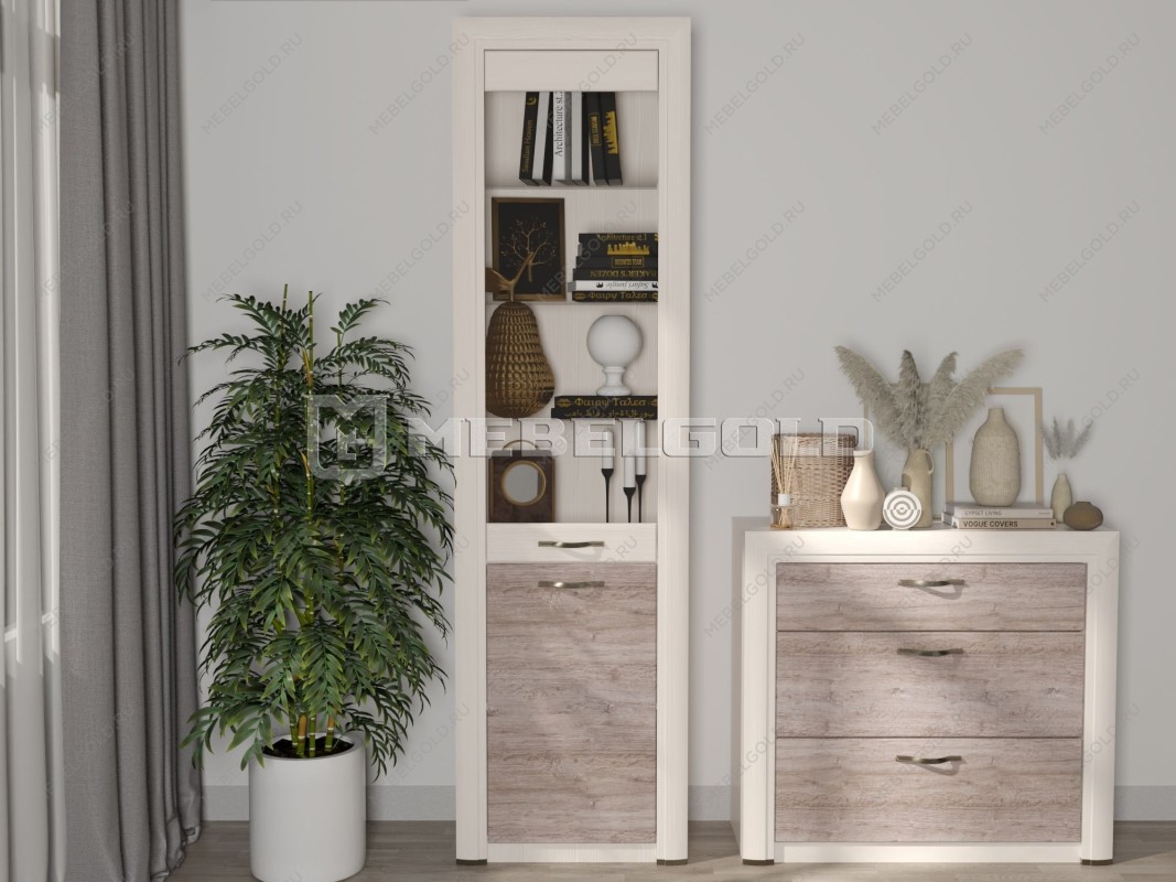 Шкаф с витриной Оливия 1V1D | изображение 1