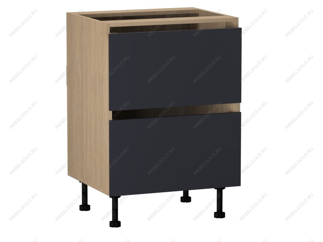 Стол с ящиками СЯ-60 (2), Женева (600*520*870) Дуб Палермо/Синий матовый, 22517