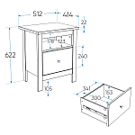 САГА тумба прикроватная белая/ясень | изображение 4