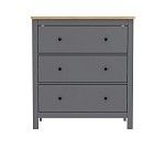 САГА комод 3 ящика серый/ясень | изображение 1