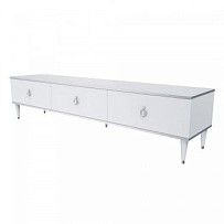 Тумба под телевизор 3 ящика Римини (Белый/Серебро) РМТ-4