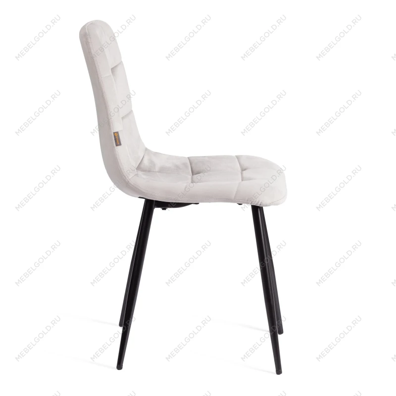 Стул CHILLY (mod. JSC-220), Велюр/металл, 44,5х52,5х88 см, Light grey (светло-серый) HLR14 / черный | изображение 1