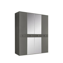 Шкаф 4-х дверный с зеркалом, с ящиками Римини СОЛО (Серый/Серебро) РМШ1/41(s)